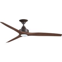 Spitfire 2 60" AC Ceiling Fan With 17W Dimmable LED Bronze Motor / Walnut Polymer Blades - SPI60OBWALED