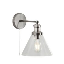 Clifford Decorative Wall Light With Pull Switch Satin Chrome - WL1277-SC