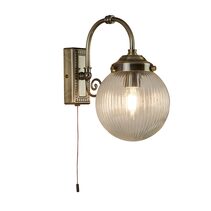 Etta Decorative Wall Light With Pull Switch Antique Brass - WL3259-AB