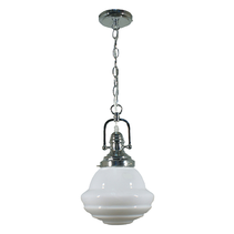 Paramount Chain Pendant Chrome With 9" Parkville Opal Gloss Glass - 1000711