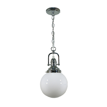 Paramount Chain Pendant Chrome With 8" Sphere Opal Gloss Glass - 1000712