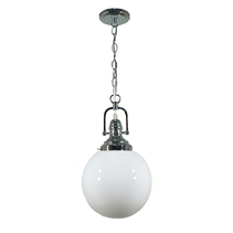 Paramount Chain Pendant Chrome With 10" Sphere Opal Gloss Glass - 1000713