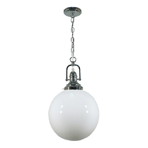 Paramount Chain Pendant Chrome With 12" Sphere Opal Gloss Glass - 1000714