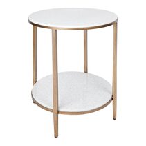 Chloe Stone Side Table Antique Gold - 31169