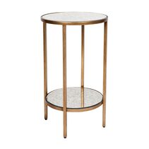Cocktail Mirrored Side Table Petite Antique Gold - 31963