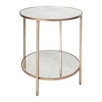 Cocktail Mirrored Side Table Antique Gold - 32190