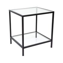 Cocktail Glass Square Side Table Black - 32411