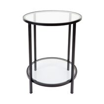 Cocktail Glass Round Side Table Black - 32413
