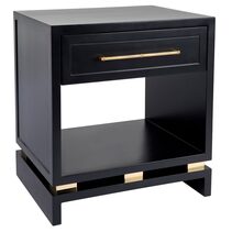 Pearl Bedside Table Small Black - 32583