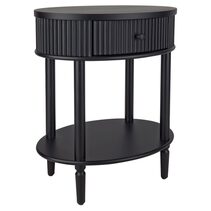 Arielle Oval Bedside Table Black - 32593