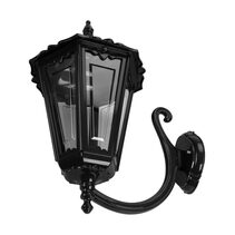 Chester Curved Arm Upward Wall Light Large Black - 15099