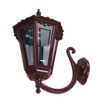Chester Curved Arm Upward Wall Light Large Burgundy - 15100