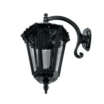Chester Curved Arm Downward Wall Light Large Black - 15104