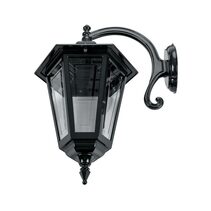 Turin Curved Arm Downward Wall Light Large Black - 16139