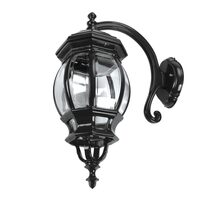 Vienna Curved Arm Downward Wall Light Large Black - 16129