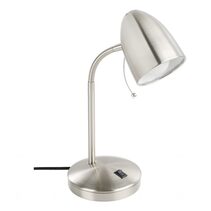 Lara Table Lamp With USB Charging Satin Nickel - 205275N