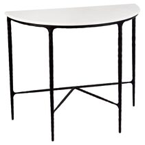 Heston Marble Demilune Table Black - B32169