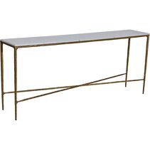 Heston Marble Console Table Large Brass - B32184
