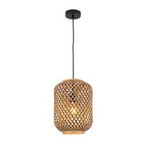 Interior Cylinder Bamboo Cage Pendant Brown / Natural - CESTA1