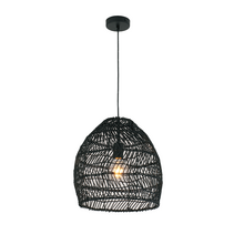Ellipse Shape Rattan Pendant Matt Black - COUP1