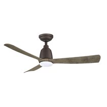 Kute 44" DC Ceiling Fan With 14W Dimmable Cool White LED Light & Remote Control Graphite / Weathered Wood - KUT44GRWELED