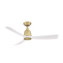 Kute 44" DC Ceiling Fan With Remote Control Satin Brass / White - KUT44SBMW