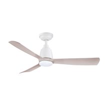 Kute 44" DC Ceiling Fan With 14W Dimmable Cool White LED Light & Remote Control White / Washed Oak - KUT44WHWOLED