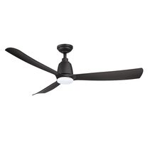 Kute 52" DC Ceiling Fan With 14W Dimmable Cool White LED Light & Remote Control Black - KUT52BKLED