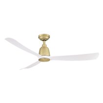Kute 52" DC Ceiling Fan With Remote Control Satin Brass / White - KUT52SBMW