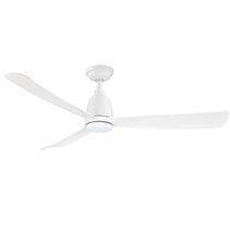 Kute 52" DC Ceiling Fan With 14W Dimmable Cool White LED Light & Remote Control White - KUT52WHLED