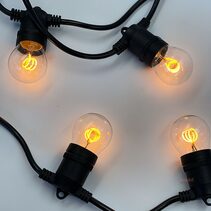 Festoon 10 Meter LED Dimmable 3W Fancy Round Tre Loop Party Light Kit Black / Warm White - BF10B-E27-240V-3WG45T