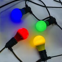 Festoon 10 Meter LED 5W Coloured GLS Party Light Kit Black - BF10B-E27-240V-5WA60RGBY