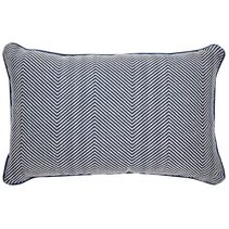 Candace Rectangle Feather Cushion Chevron Blue Linen - 50833