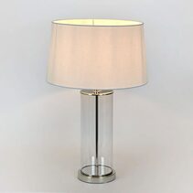 Iris Glass Table Lamp Polished Nickel With Shade - ELDAN20134B4