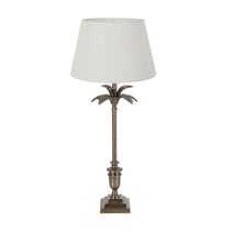 Palm Springs Table Lamp Silver With Ivory Shade - ELHK2101