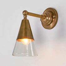 Otto Wall Light With Glass Shade Antique Brass - ELPIM31376GLAAB
