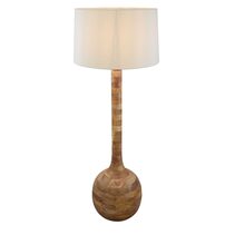 Sitar Turned Wood Floor Lamp Natural With Shade - KITZAF12095