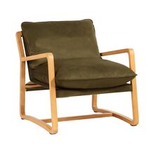 Malibu Natural Arm Chair Olive Velvet - 32839