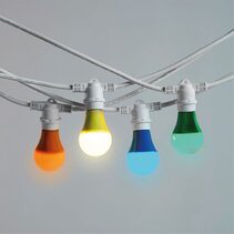 Festoon 20 Meter LED 5W Coloured GLS Party Light Kit White - BF20W-E27-240V-5WA60RGBY