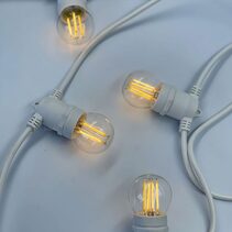 Festoon 20 Meter LED Dimmable 4W Fancy Round Clear Party Light Kit White / Warm White - BF20W-E27-240V-4WG45C