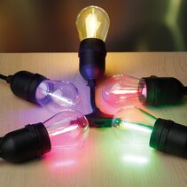 Festoon 10 Light 12V LED Hanging Light Kit Black / Multicolour IP55 - 205399N