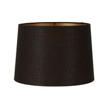 Linen Drum Shade Large 16" Black With Gold Lining - ELSZ161410BLKGLDEU