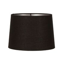 Linen Drum Shade Large 16" Black With Silver Lining - ELSZ161410BLKSILEU