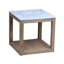 Denver Marble Side Table White - FUR1060W