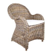 Long Island Wicker Chair With Cushion Natural - FUR520
