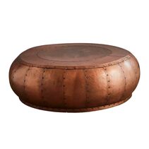 Omega Iron Riveted Large Coffee Table Antique Copper - ZAF40313