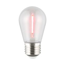 Shatterproof S14 12V DC LED 0.4W E27 Festoon Globe Pink - 205409