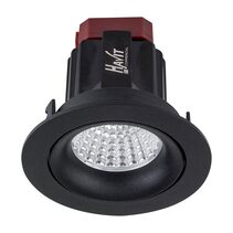 Lyra 6W Round Tilt Recessed Triac Dimmable LED Downlight Black / Quinto - HCP-81220206
