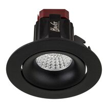 Lyra 6W Round Tilt Recessed Triac Dimmable LED Downlight Black / Quinto - HCP-81220506