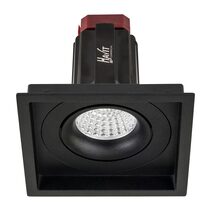 Lyra 9W Square Tilt Recessed Triac Dimmable LED Downlight Black / Quinto - HCP-81221009